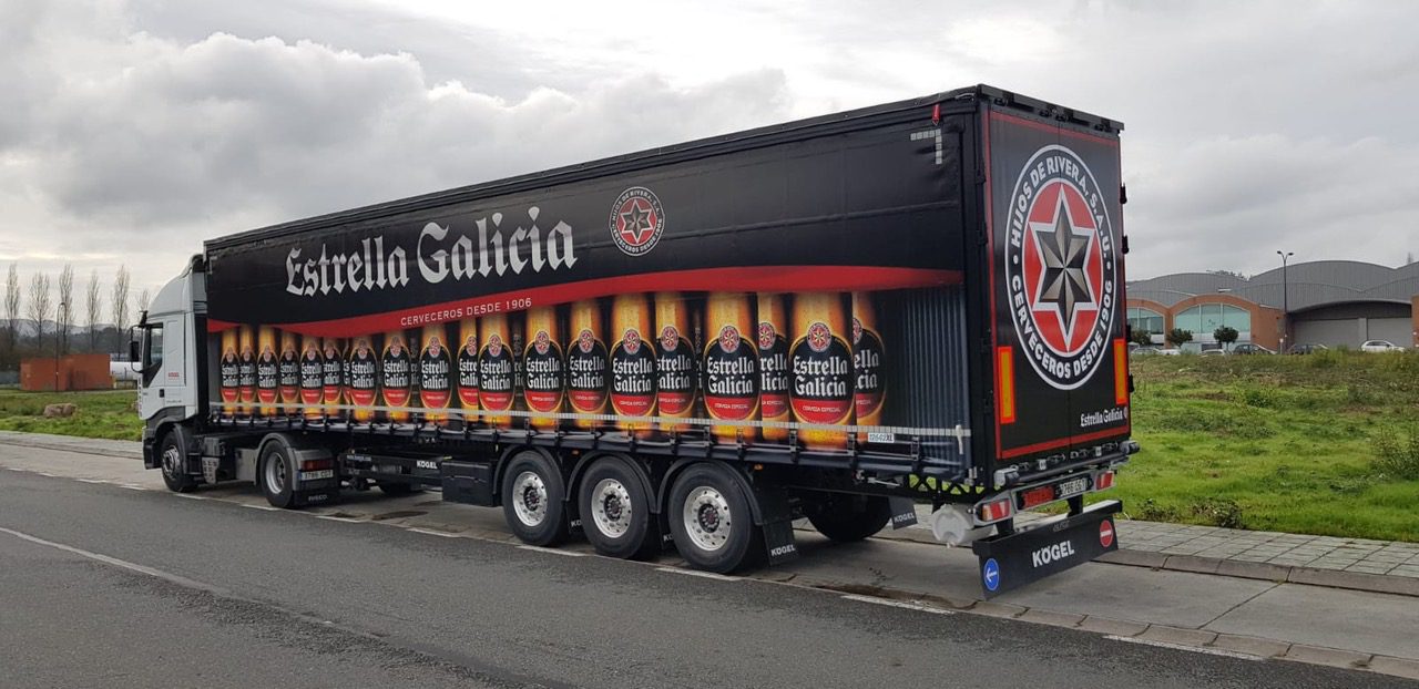Schuifzeil bier - curtain sider beer - Solidskin - Estrella Galicia