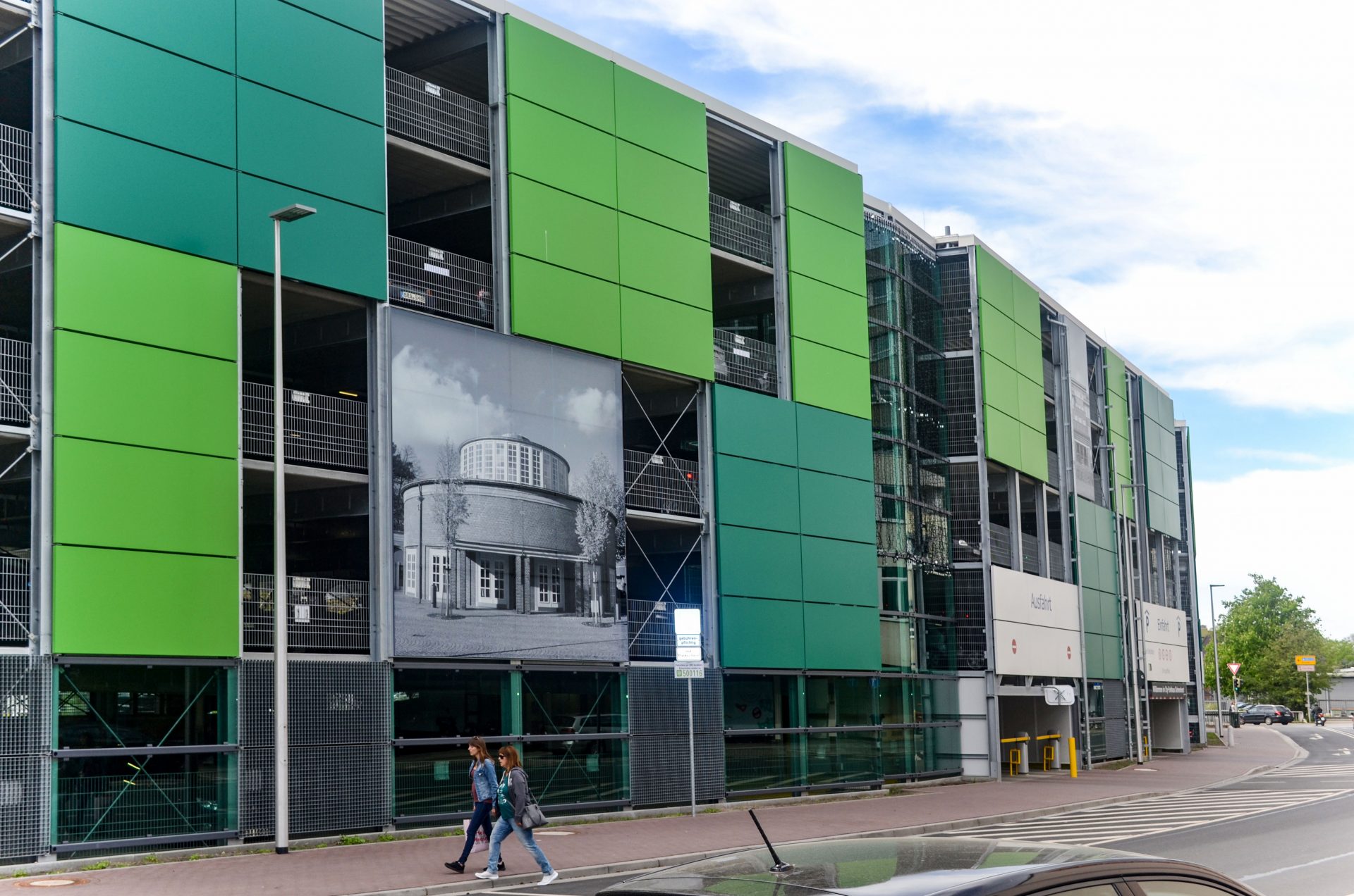 parking textile facade